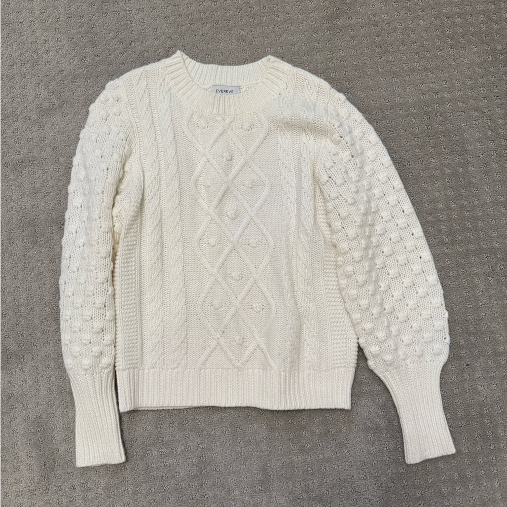 Evereve Ivory Textured Knit Sweater